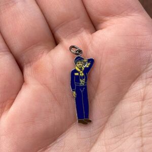 Vintage Griffith 925 Sterling Silver Enamel Cub Scout Boy Pendant Bracelet Charm
